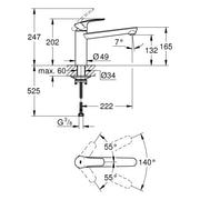 Grohe - EH-SPT-Batterie EUROSMART 30463 mittelhoher Auslauf chrom