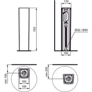 Ideal Standard - Standsäule CONCA, für Schalen eckig, 185x170x755mm, Weiß mit IdealPlus