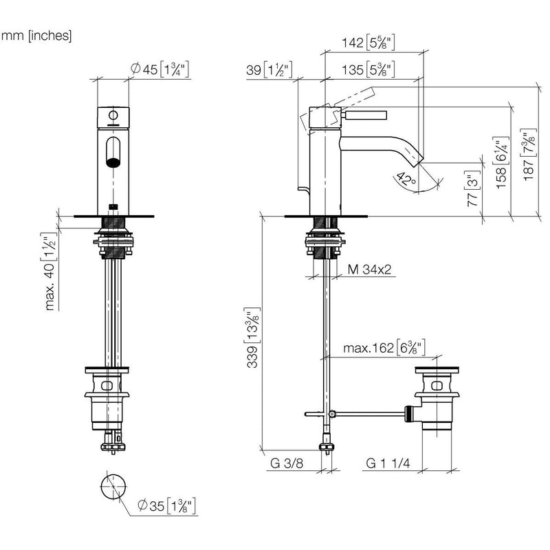 Dornbracht - WT-EHM mit Ablaufgarnitur META 33502660 chrom