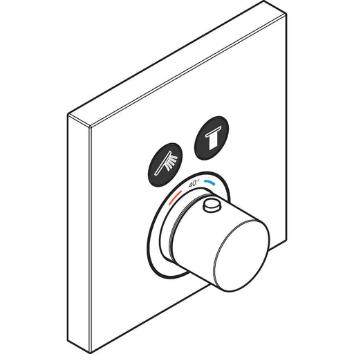 Hansgrohe - Thermostat UP AXOR Showerselect Fertigset 2 Verbraucher quadratisch chr