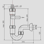 Sanitärtechnik Eisenberg - Rohrgeruchverschluss G1 1/2x40 Tülle f.Waschmaschine