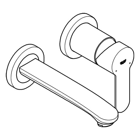 Grohe - 2-Loch-WT-Batt. EUROSTYLE C 19571 Stichmaß 110 mm Ausladung 171 mm chrom