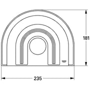 Grohe - Rosette Chiara 47459 B:235 H:181 f.EHM Fertigset Brause chrom/mattchrom