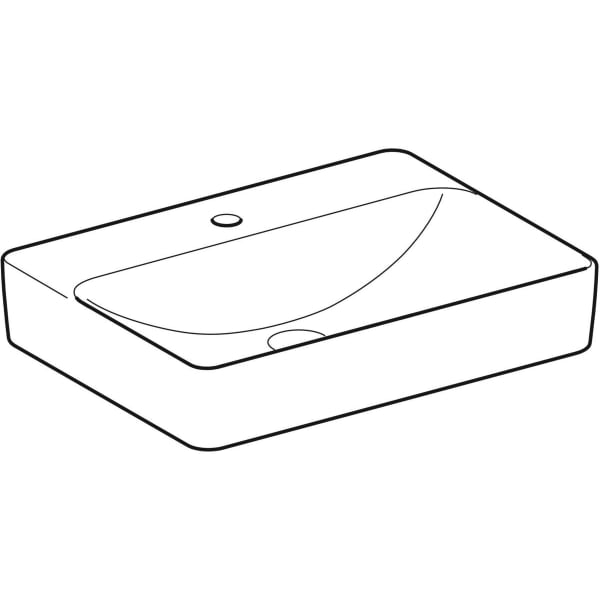 Geberit Vertriebs - Aufsatz-WT VARIFORM, rechteckig 600x450mm, mit Hahnloch, o. Ül., weiß