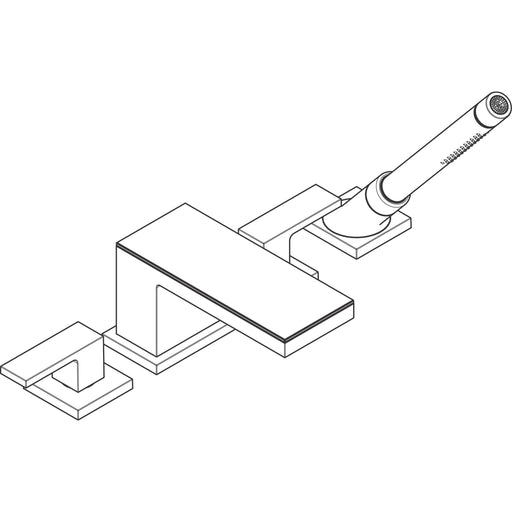 Hansgrohe - 4-Loch Wannenarmatur AXOR MyEdition F-Set schwarz/chrom Wannenrandmontage
