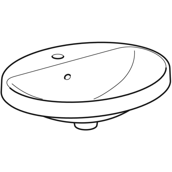 Geberit Vertriebs - Einbau-WT VARIFORM, oval, 500x450mm mit Hahnloch, mit Überlauf, weiß