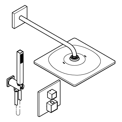 Grohe - UP-Duschsystem Grohtherm Cube 34868 Thermostat 2 Abgänge chrom