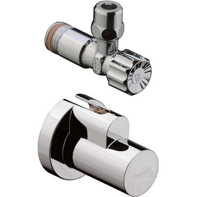 Hansgrohe - Eckventil chrom mit Schuber und Quetschverschraubung