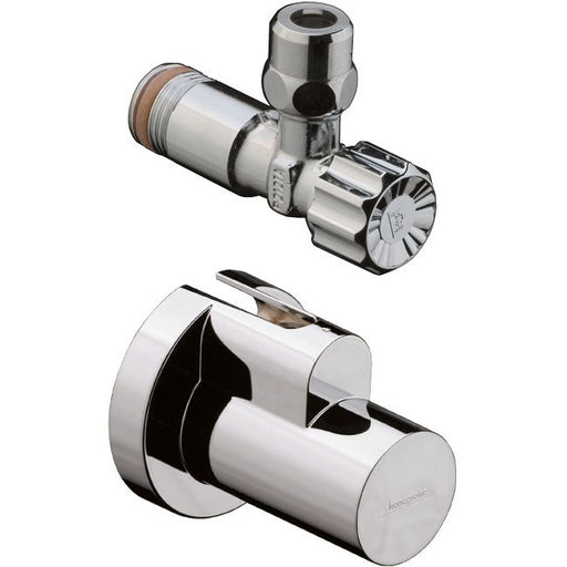 Hansgrohe - Eckventil chrom mit Schuber und Quetschverschraubung
