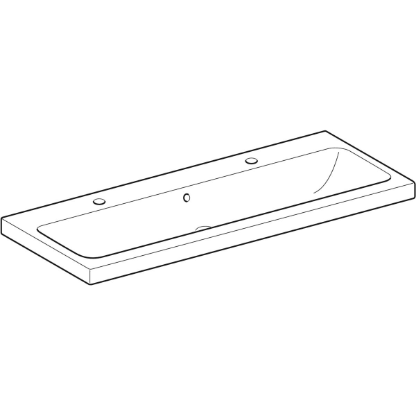 Geberit Vertriebs - iCon Light Waschtisch 120x48cm zwei Hahnlöcher, m. Überlauf, weiß