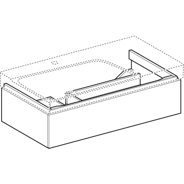 Geberit Vertriebs - Unterschrank XENO2 f. WT m. Ablg. re m. 1 Schubl., 88x22x46,2cm, greige
