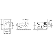 VILLEROY & BOCH - Tiefspülklosett spülrandlos O.NOVO 5660R0 360x560 Weiß Alpin