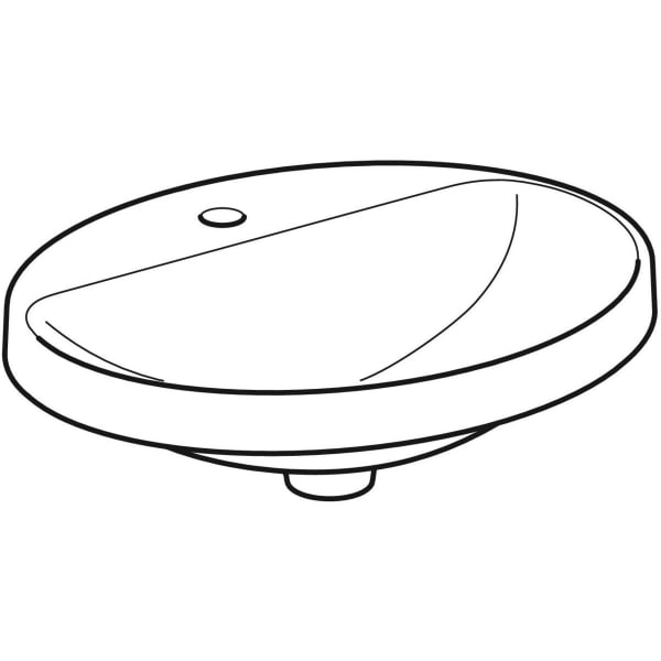 Geberit Vertriebs - Einbau-WT VARIFORM, oval, 500x450mm mit Hahnloch, ohne Überlauf, weiß