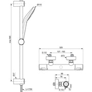 Ideal Standard - Brausetherm.AP CERATHERM50,Ausld78mm, m.Brausegarnitur, Br.Stg.60mm, Chrom