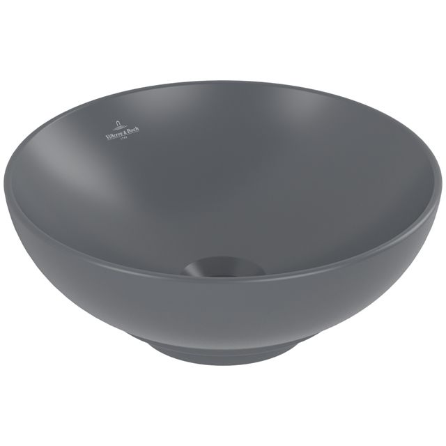 VILLEROY & BOCH - Aufsatzwaschbecken Loop&Friends 380x 380mm Rund m. ÜL. Graphite CeramicPlus