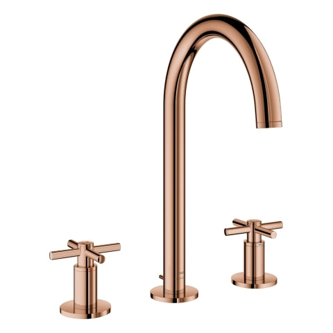 Grohe - 3-Loch-WT-Batterie Atrio 20643 Rohrauslauf Kreuz-Griff warm sunset