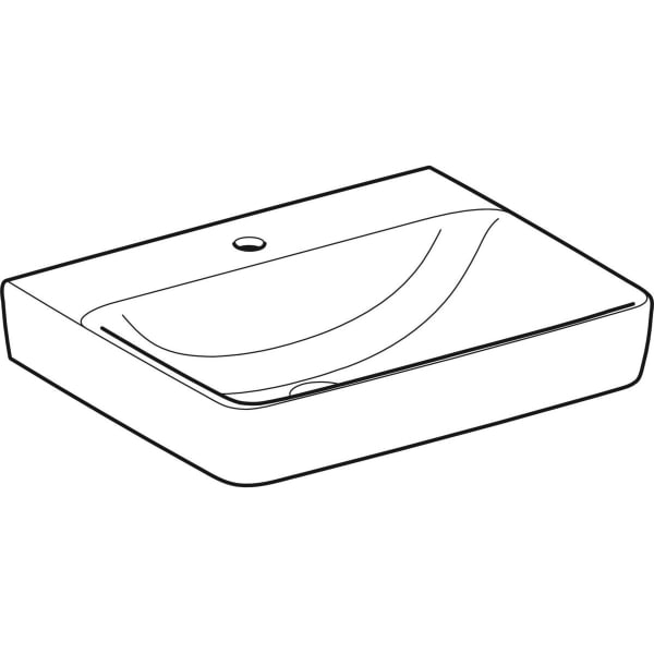 Geberit Vertriebs - RENOVA Plan Waschtisch, 60x48cm m. Hl., o. Ül., weiß, KeraTect, NEU