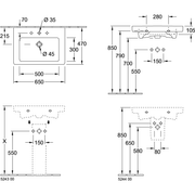 VILLEROY & BOCH - WT Subway 2.0 711365 650x470mm re-eckig 1HL. m. ÜL. Weiß Alpin cplus