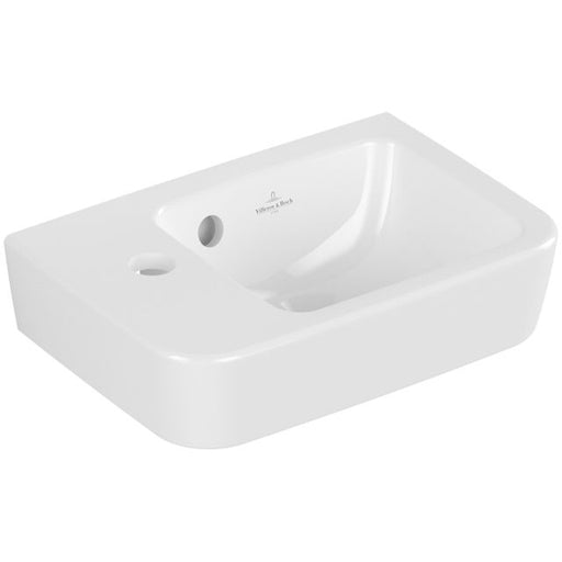 VILLEROY & BOCH - HWB Compact O.novo 360x250mm Eckig BP re 1HL. m. ÜL. Weiß Alpin AntiBac cplus