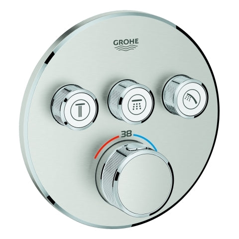 Grohe - Thermostat GROHTHERM SmartControl 29121 FMS rund 3 ASV supersteel