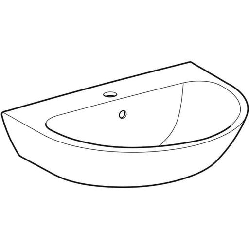 Geberit Vertriebs - Waschtisch RENOVA 65x50cm, m. Hl., m. Ül., weiß KeraTect