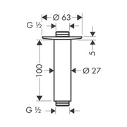 Hansgrohe - Deckenanschluss 27479000 chrom 100mm1/2