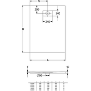 VILLEROY & BOCH - DW Le Valence 900x1400x40mm re-eckig Flächenbündiger Einbau AR CeraSoft