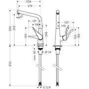 Hansgrohe - Spültisch EHM METRIS 14822 edelstahl-optik