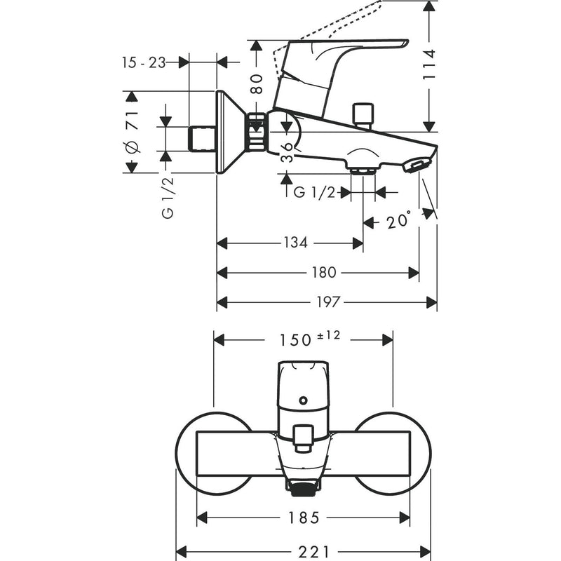Hansgrohe - Wannen EHM AP FOCUS 31940000 chrom