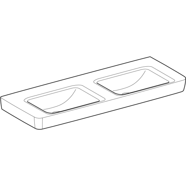 Geberit Vertriebs - RENOVA Plan Doppelwaschtisch 130x48cm o. Hl., o. Ül., weiß, NEU