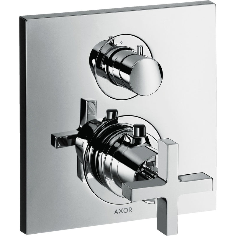 Hansgrohe - Fertigset UP Thermostat AXOR CITTERIO 39705 chrom m.Kreuzgriff m.Absperrvt