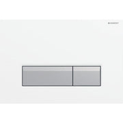 Geberit Vertriebs - BetPl. SIGMA40, für 2-Mengen-Sp. weiß / Aluminium gebürstet