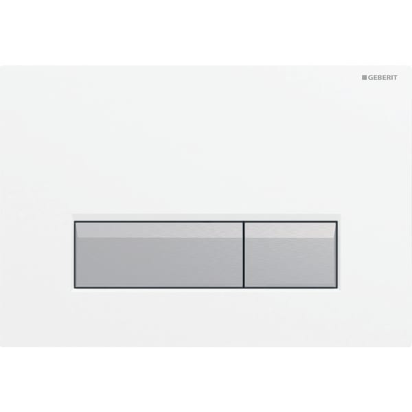 Geberit Vertriebs - BetPl. SIGMA40, für 2-Mengen-Sp. weiß / Aluminium gebürstet