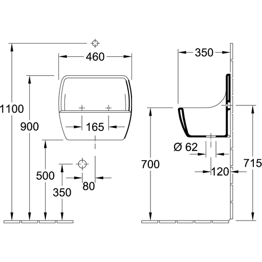 VILLEROY & BOCH - Ausgussbecken O.NOVO 691201 450x400x350 weiß Cplus