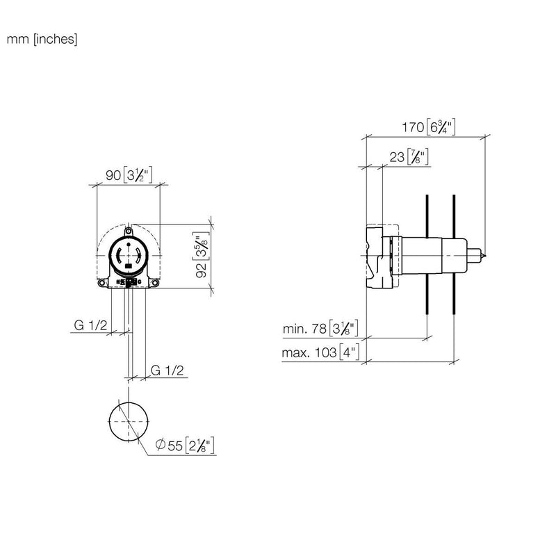 Dornbracht - UP Bausatz Wandbefestigung 35003970-90