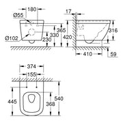 Grohe - Wand-Tiefspül-WC EURO Keramik 39328 alpinweiß