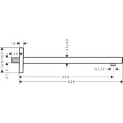 Hansgrohe - Brausearm Square 389 mm mattweiß