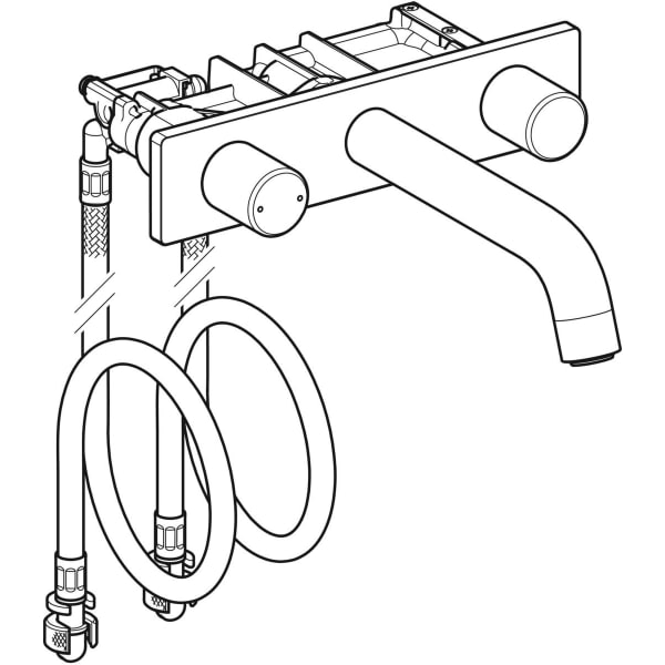 Geberit Vertriebs - ONE WT-Arm. rundes Des. W.-Mont. 2Gr. für UP-Funktionsbox, L:20cm, swm/Etc