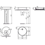 Ideal Standard - Schale CONCA, o.Hl., o.Ül., rund, 450x450x110mm, Weiß