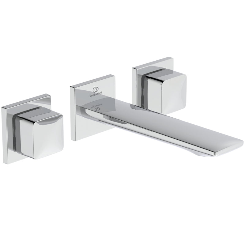 Ideal Standard - Wand-Waschtischarmatur CONCA, BS1+2, eckige Rosetten, Ausld.180mm, Chrom