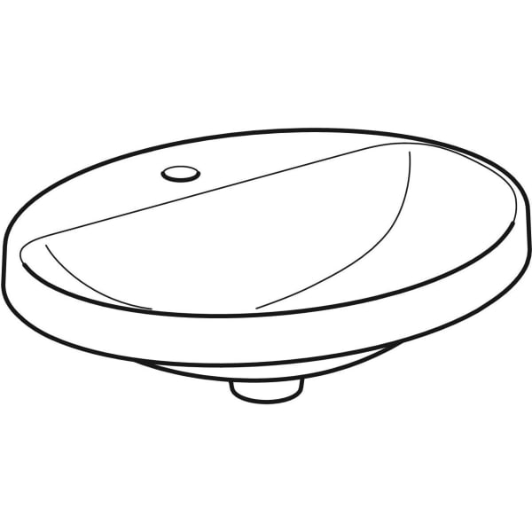 Geberit Vertriebs - Einbau-WT VARIFORM, oval, 550x450mm mit Hahnloch, ohne Überlauf, weiß