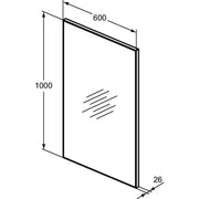 Ideal Standard - Spiegel MIRROR&LIGHT, m.Rahmen, 600x26x1000mm