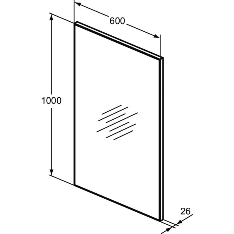 Ideal Standard - Spiegel MIRROR&LIGHT, m.Rahmen, 600x26x1000mm