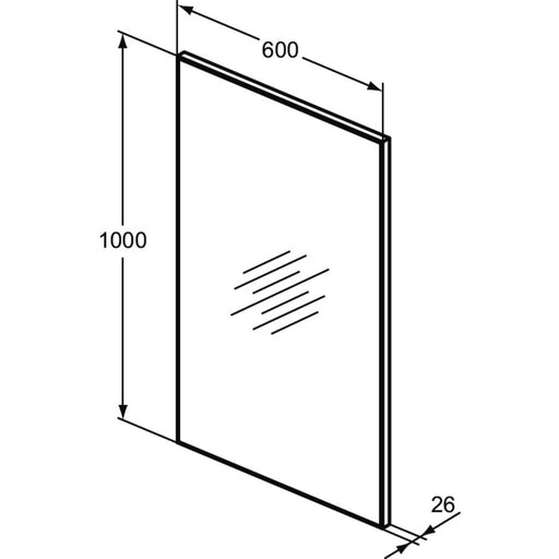 Ideal Standard - Spiegel MIRROR&LIGHT, m.Rahmen, 600x26x1000mm