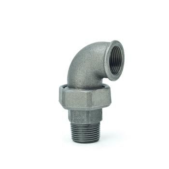 Gebo - Armaturen - Temperguss-Winkelverschraubung Nr.97 2, flachdichtend, mit 1 AG, schwarz