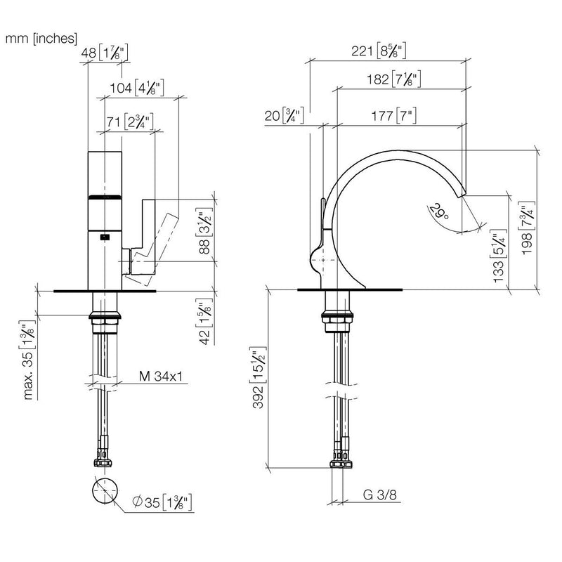Dornbracht - WT-EHM ohne Ablaufgarnitur CYO 33525811 messing gebürstet
