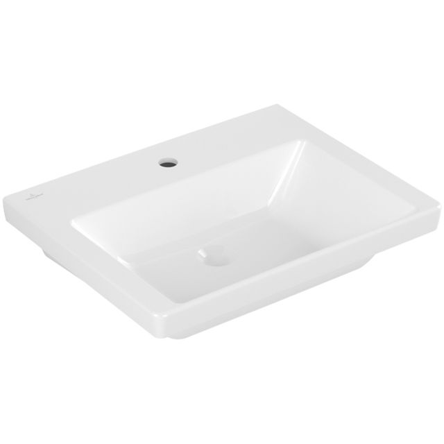 VILLEROY & BOCH - Schrankwaschtisch Subway 3.0 600x470 mm Rechteck 1HL. o. Überlauf Weiß Alpin