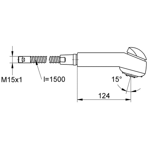 Grohe - Doppelstrahl-Brause 440837 für Eichelberg Vento SPT-Batterien ND chrom
