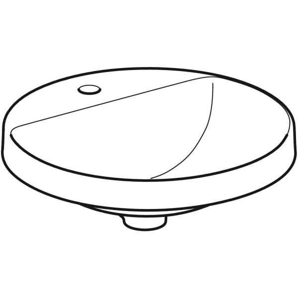 Geberit Vertriebs - Einbau-WT VARIFORM, rund, d:480mm mit Hahnloch, o. Ül., weiß, KeraTect