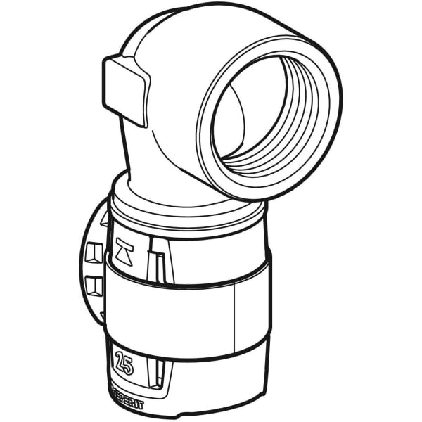 Geberit Vertriebs - FlowFit Übergangsbogen 90Gr mit IG Rg+ 90Gr d50-Rp1 1/2